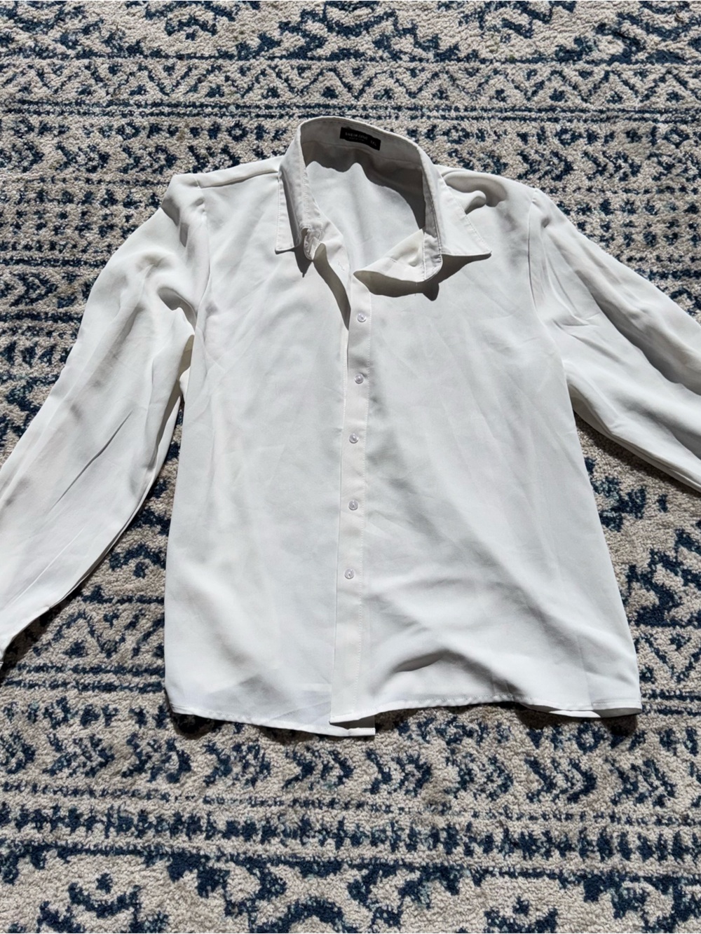 SHEIN White Long Sleeve Button-Down Shirt